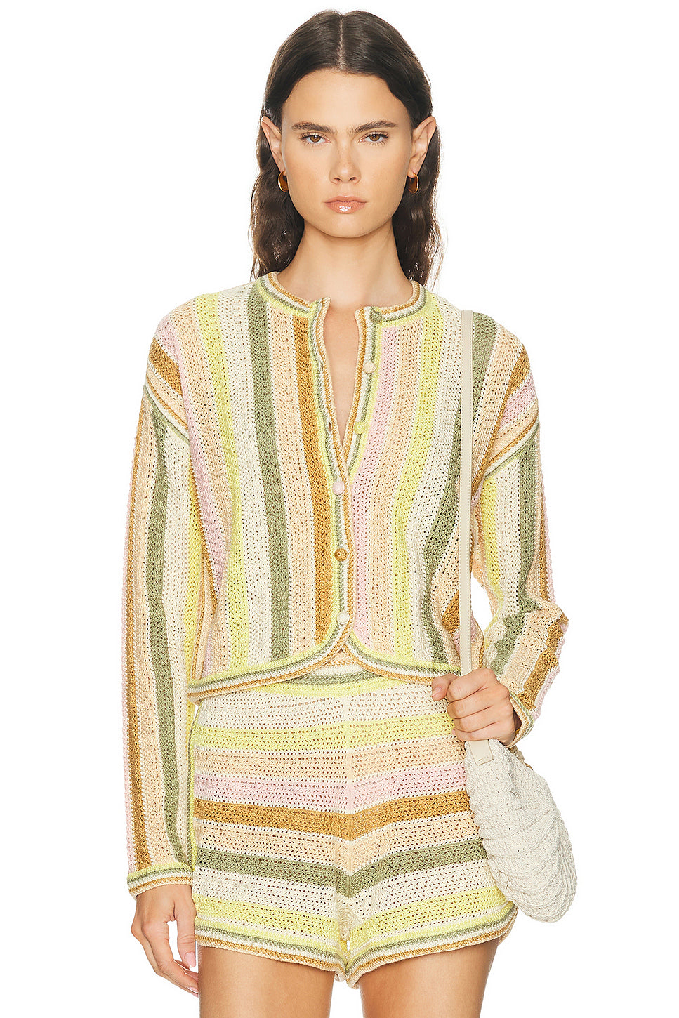 Indra Stripe Crochet Cardigan
