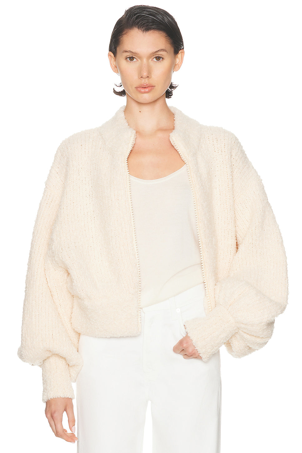 Hypnotic Boucle Knit Bomber Jacket