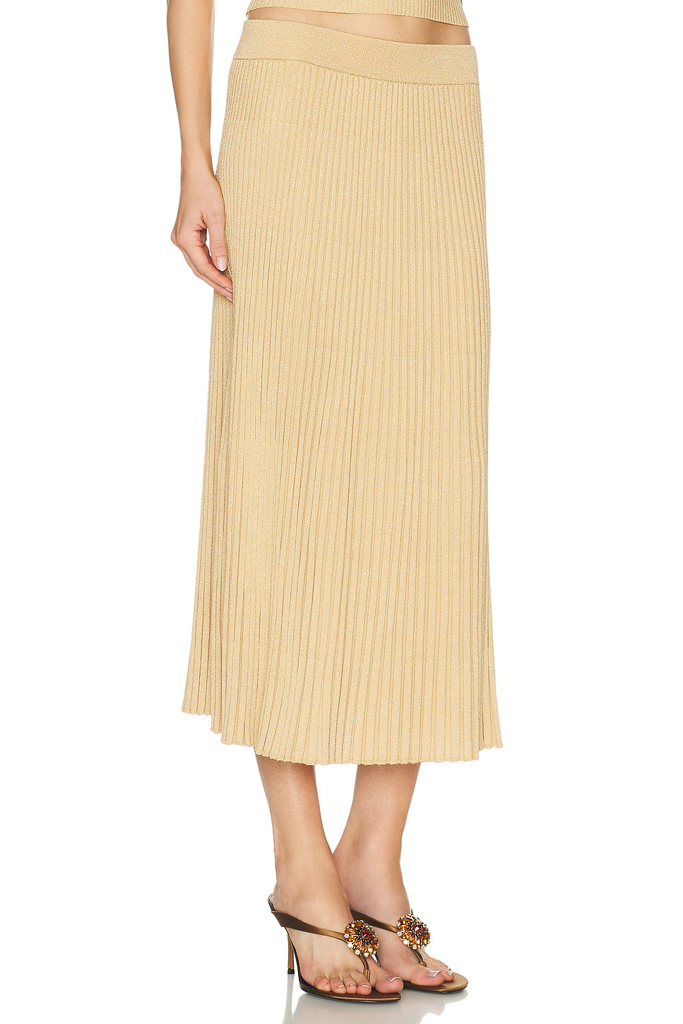 Luna Metallic Midi Skirt