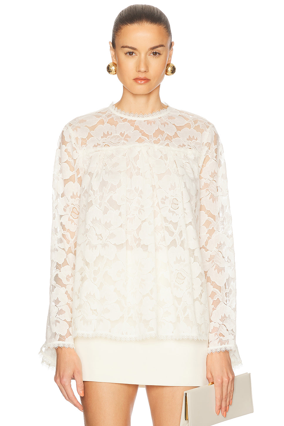 Illuminate Lace Gathered Top