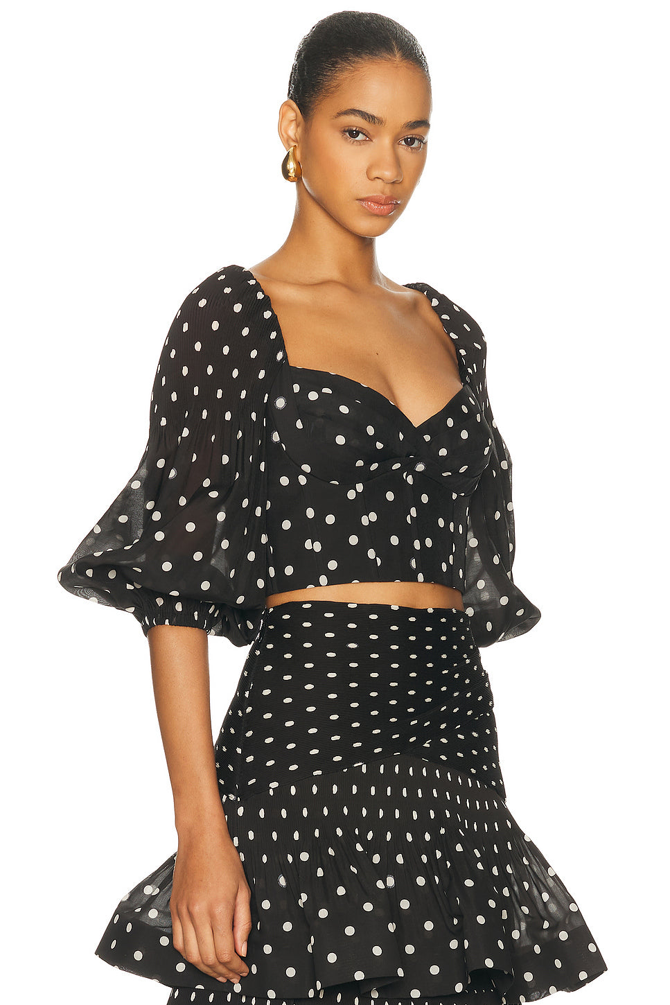 Pleated Draped Bodice Top