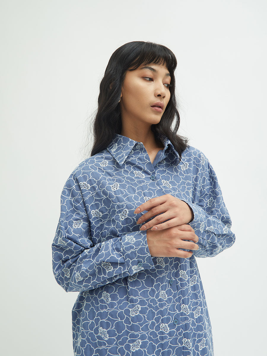 Zakia Embroidery Shirt Dress