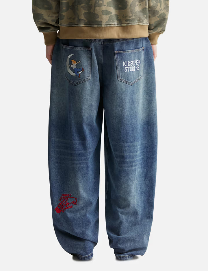 Embroidered Paintings Balloon Pants