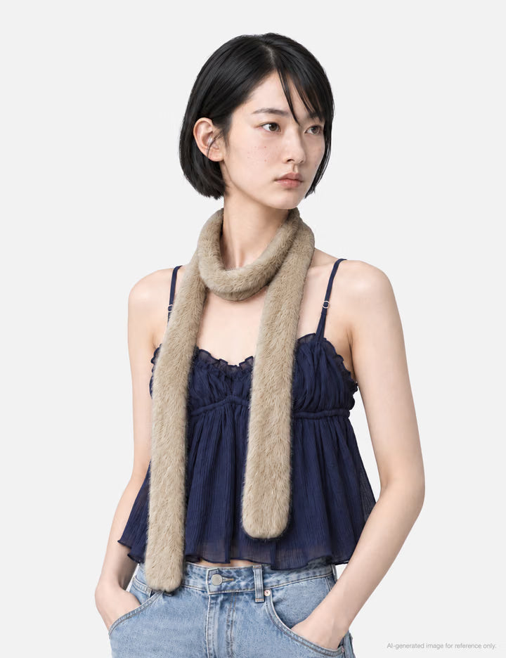 Aged Faux Fur Muffler