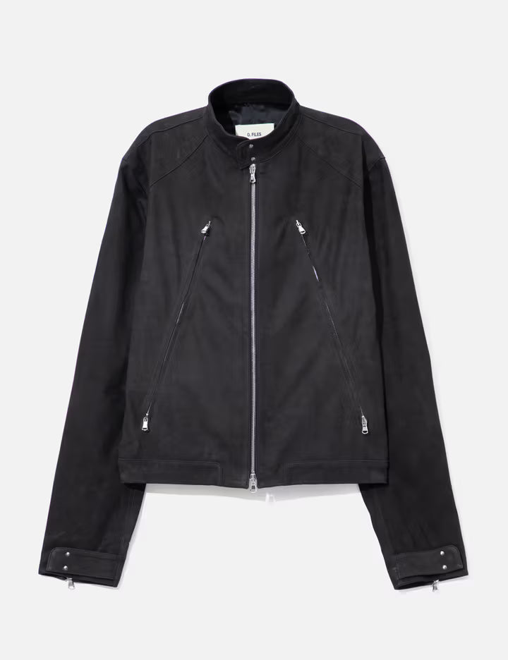 Aged Racer Suede Leather Jacket