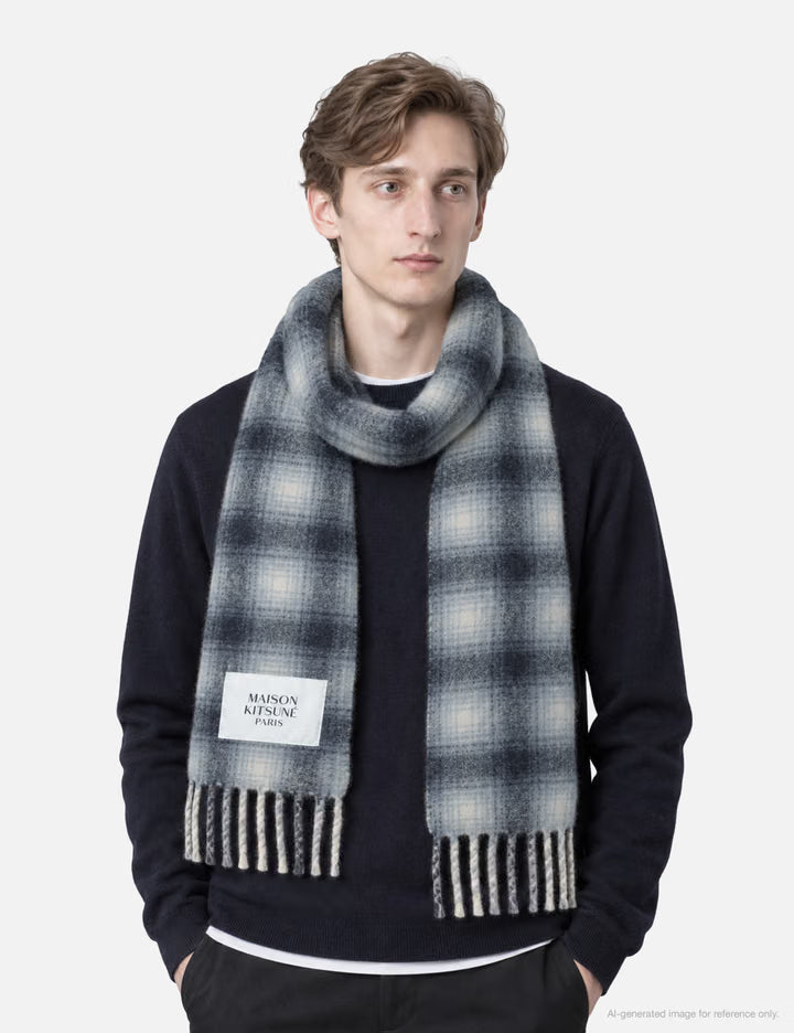 Alpaca Checked Scarf