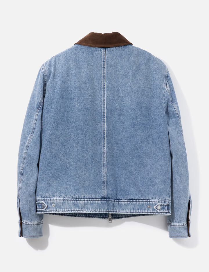 Ami Paris Ami De Coeur Corduroy-Trimmed Denim Jacket