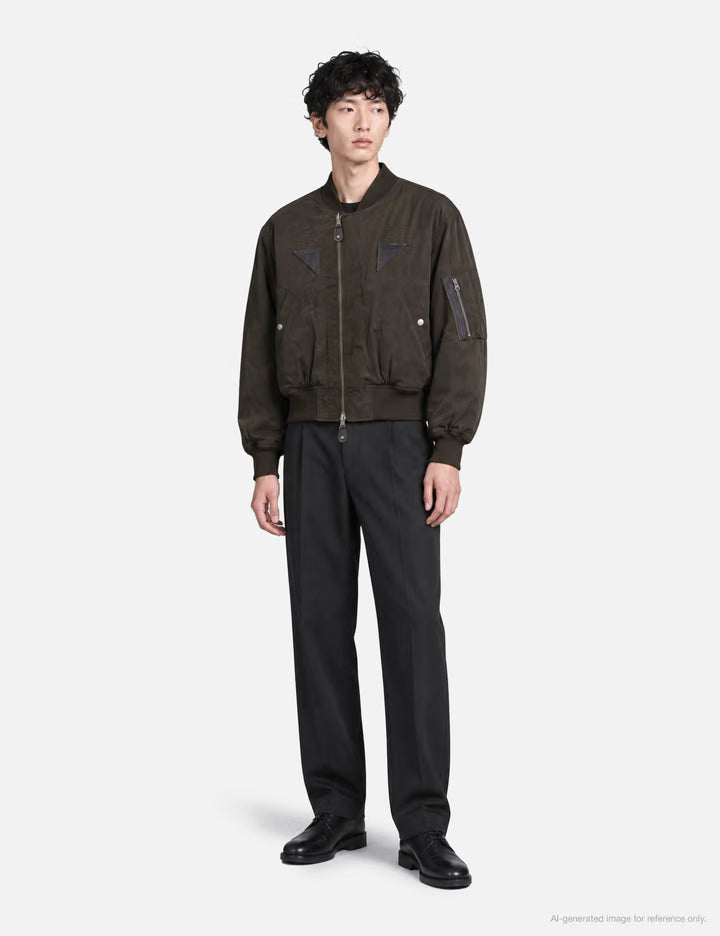 B-15 Leather Tab Sherpa Bomber