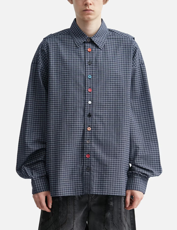 Blue Detachable Shirt With Special Buttons