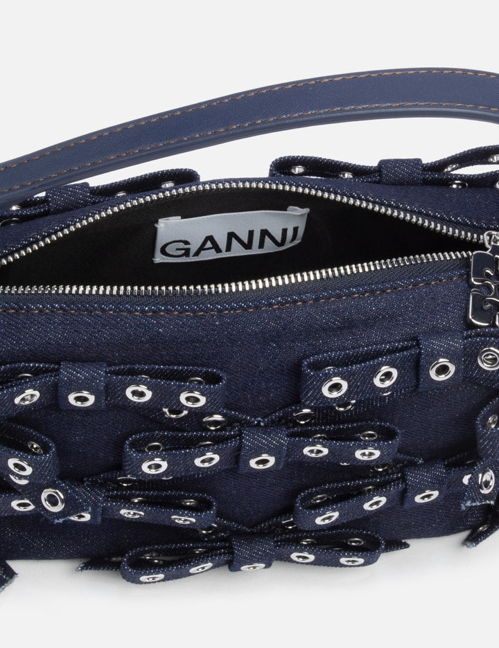 Denim Small Bow Eyelet Butterfly Pouch Bag