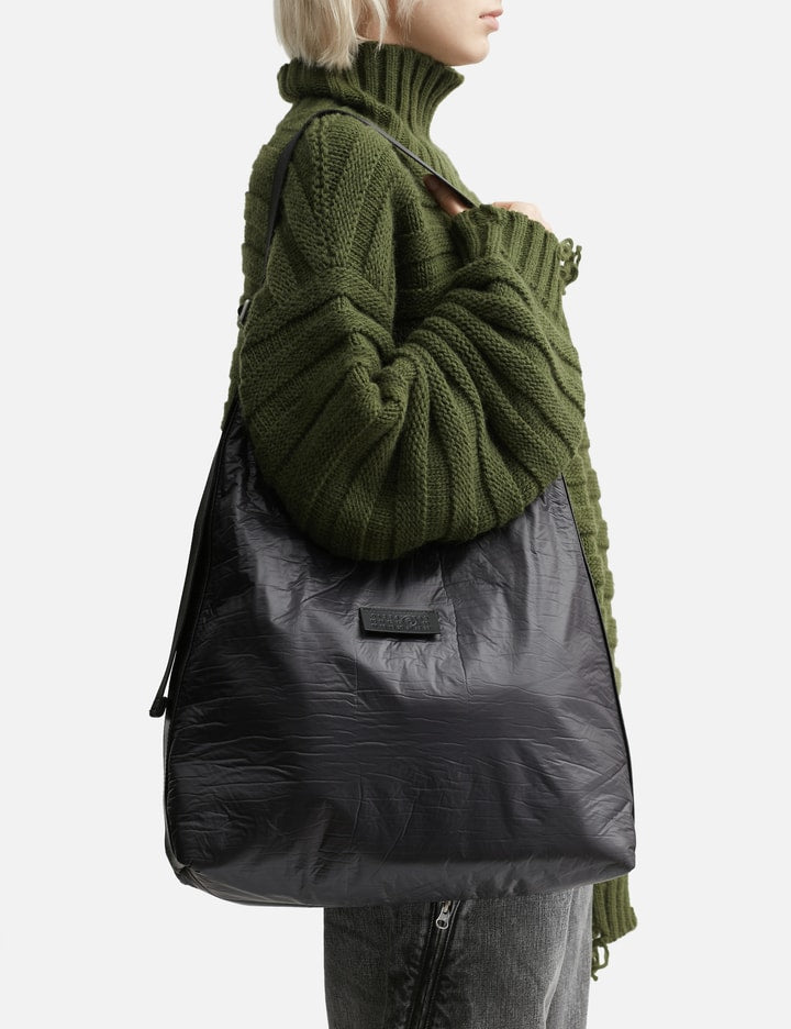 Crunched Nylon Shoulder Bag