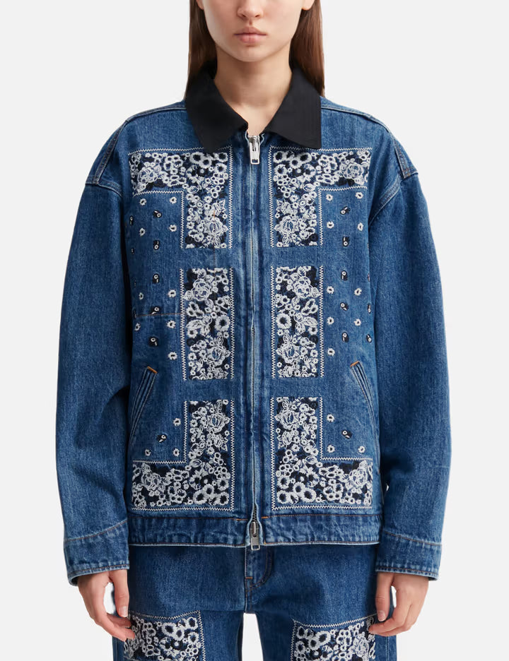 Bandana Embroidery Denim Jacket