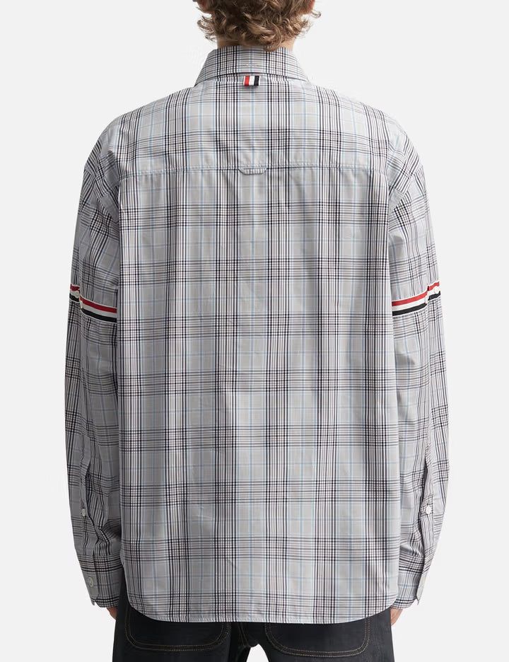 Plaid Check Poplin Armband Oversized Shirt