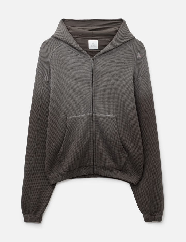 Bee Sun Faded Organic Waffle Zip Up Hoodie