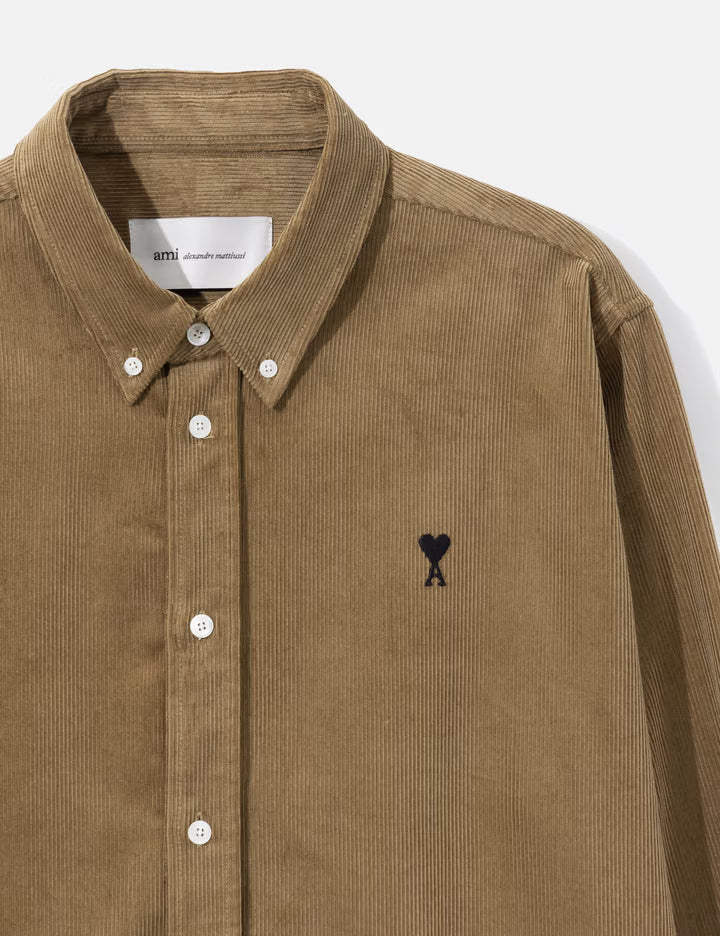 Beige Corduroy Shirt With Ami De Coeur
