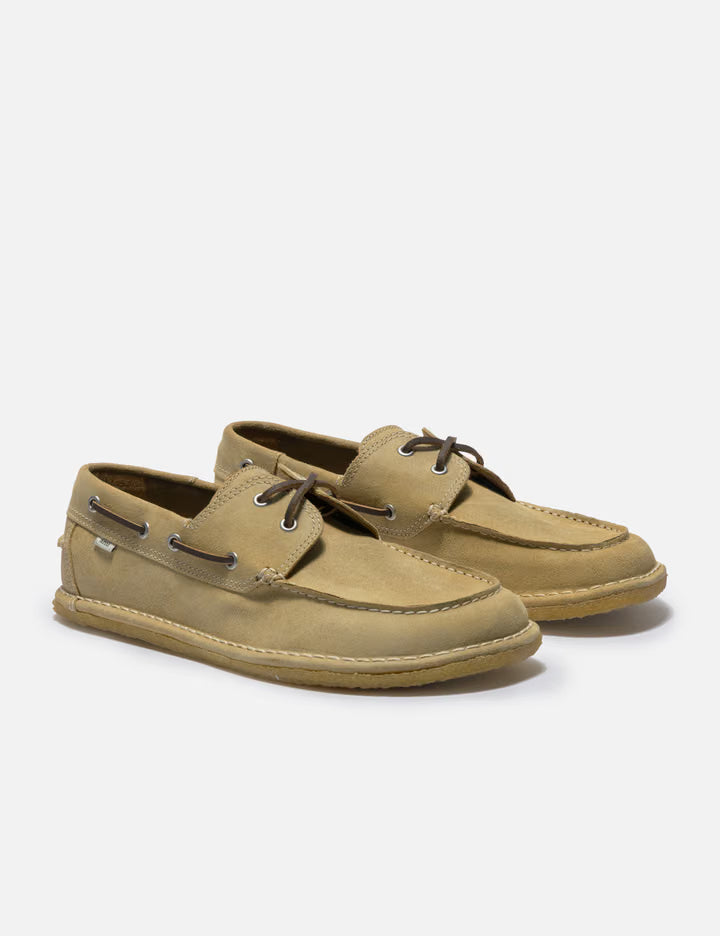 Beige Cow Leather Boat Shoes