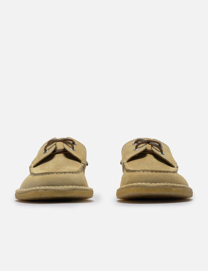 Beige Cow Leather Boat Shoes