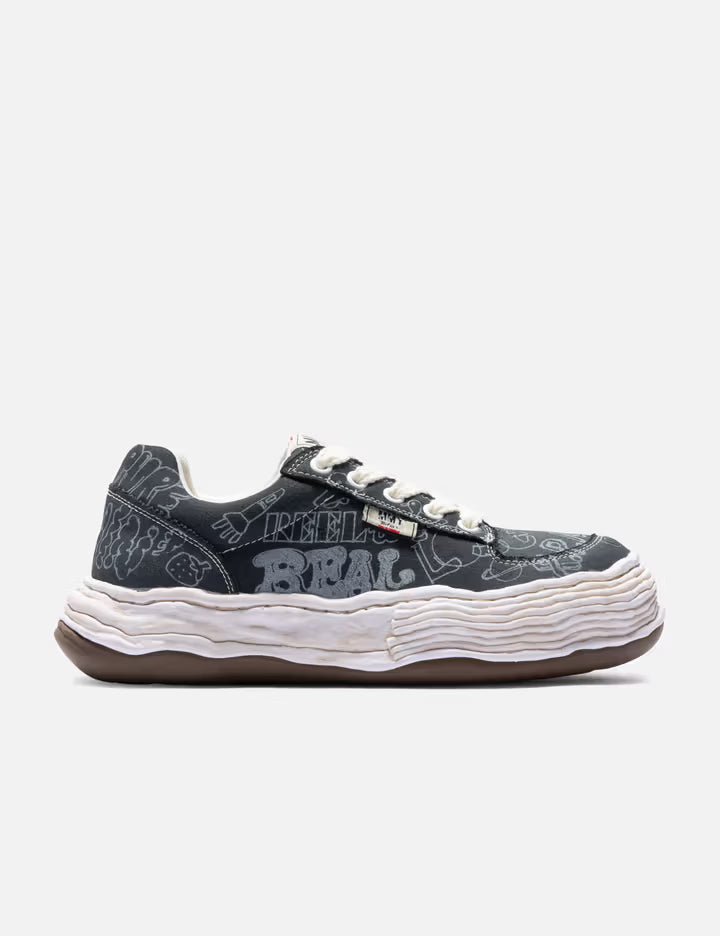 "OLIVER" OG Sole Graffiti Printed Canvas Low-Top Sneaker