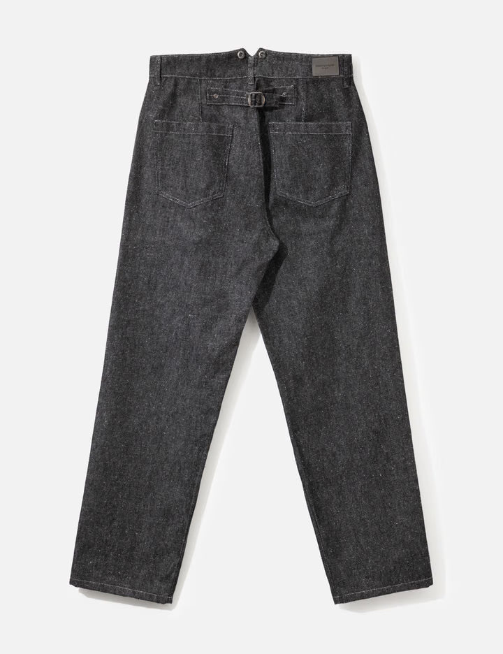 Black Cotton Silk Denim Pants