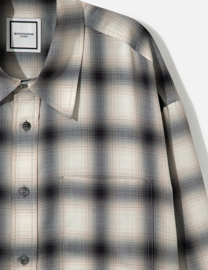 Black Oversized Check Shirt