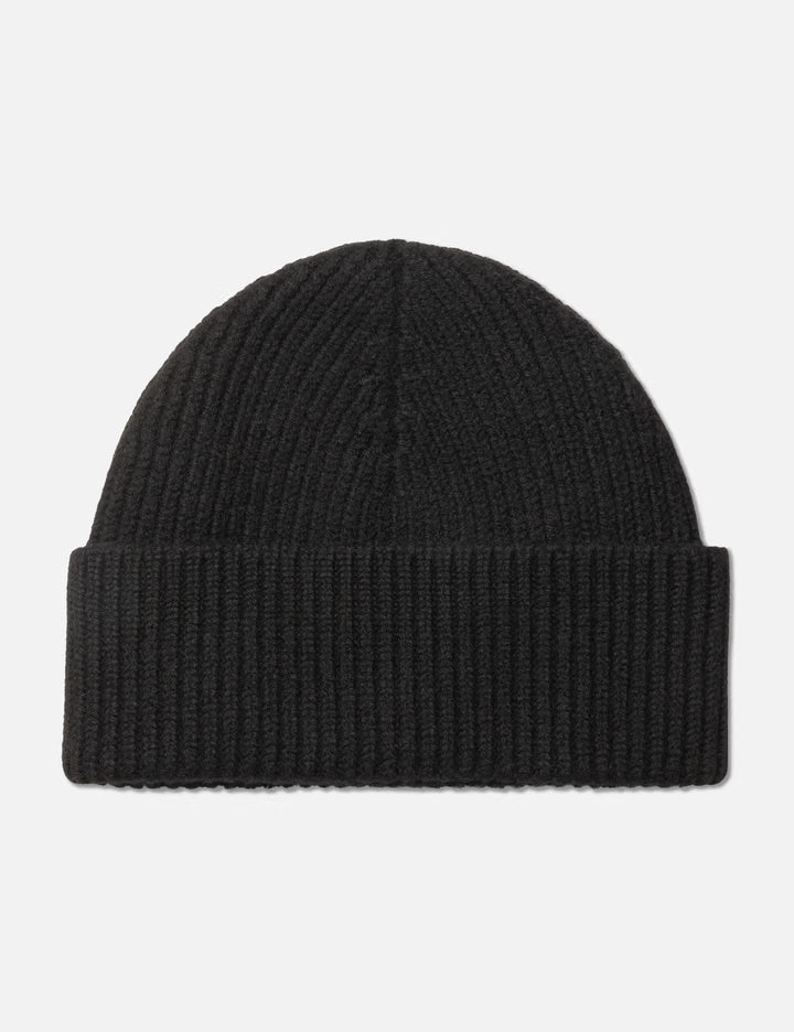Black Wool Beanie With Ami De Coeur