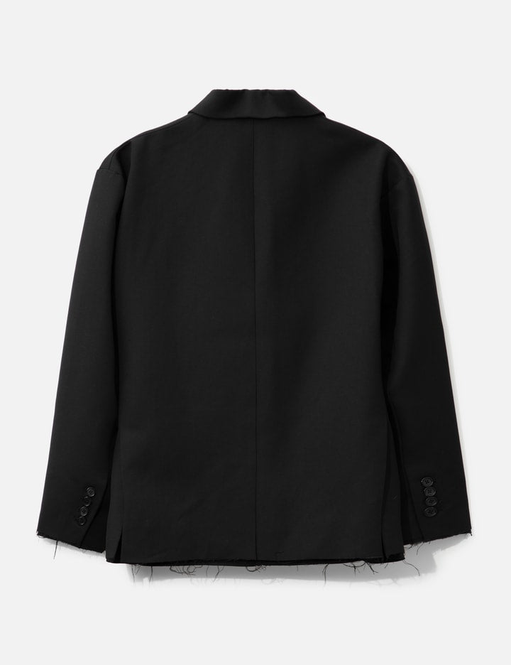 Black Wool Gabardine Oversized Demolished Blazer