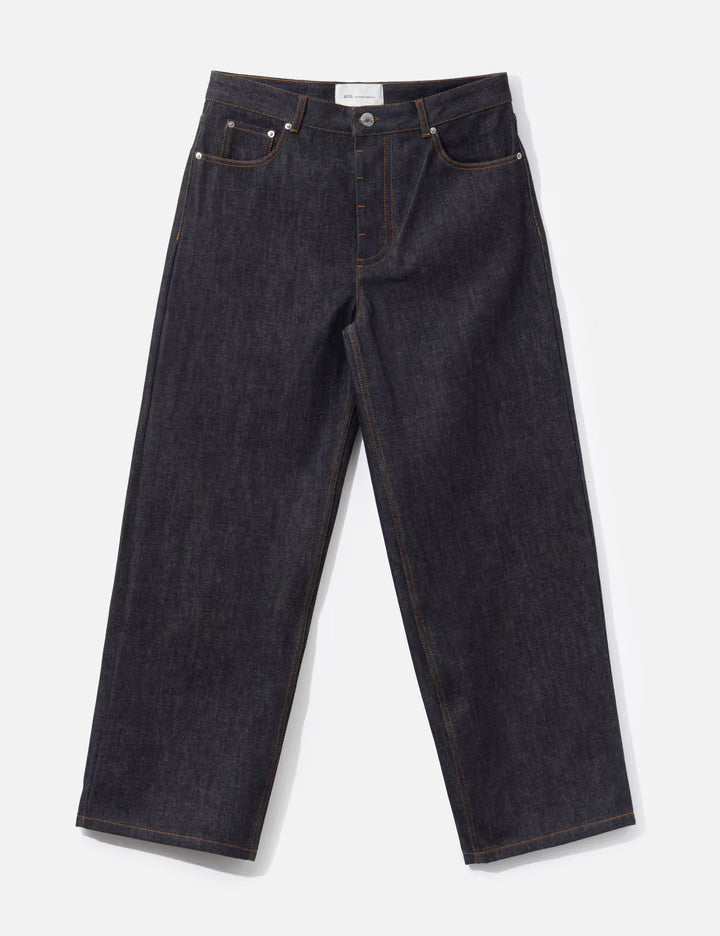 Blue Baggy-Fit Cotton Jeans