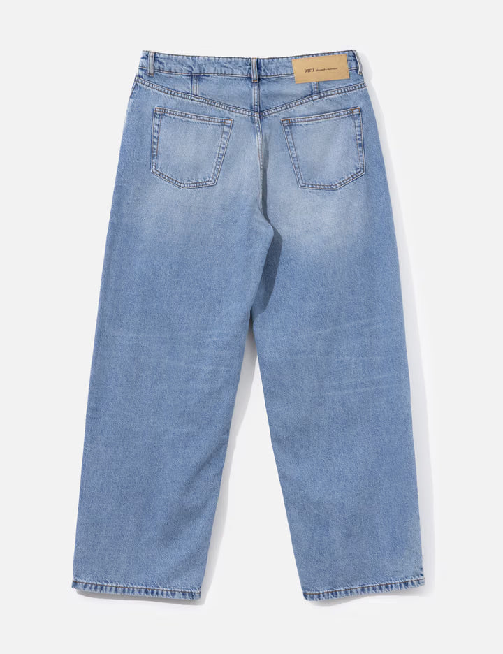 Blue Baggy-Fit Cotton Jeans