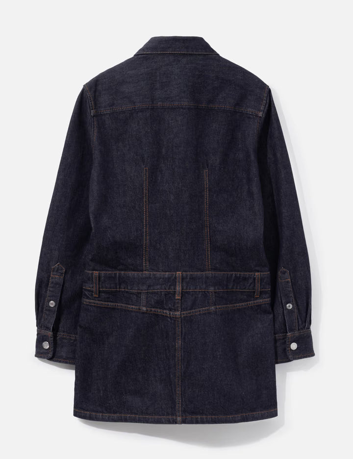 Blue Cotton Denim Shirt Dress With Ami De Coeur