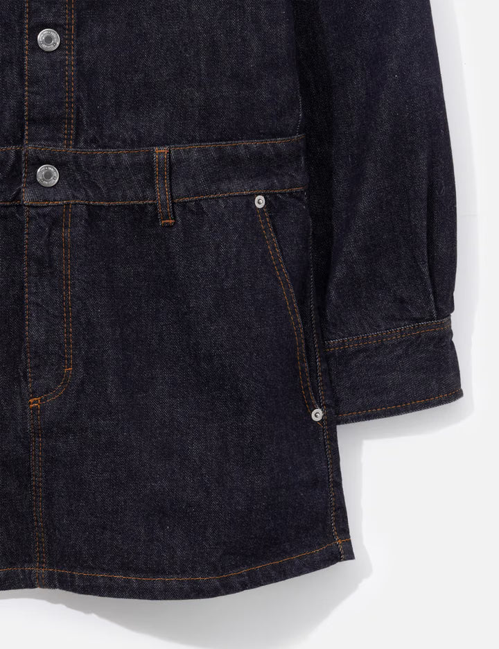 Blue Cotton Denim Shirt Dress With Ami De Coeur