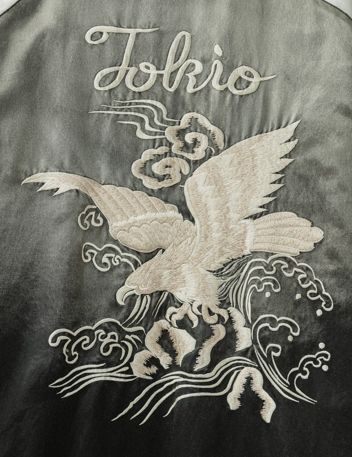 Reversible Hoodie Layered Souvenir Jacket