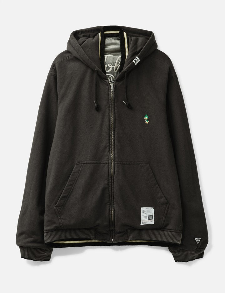 Reversible Hoodie Layered Souvenir Jacket