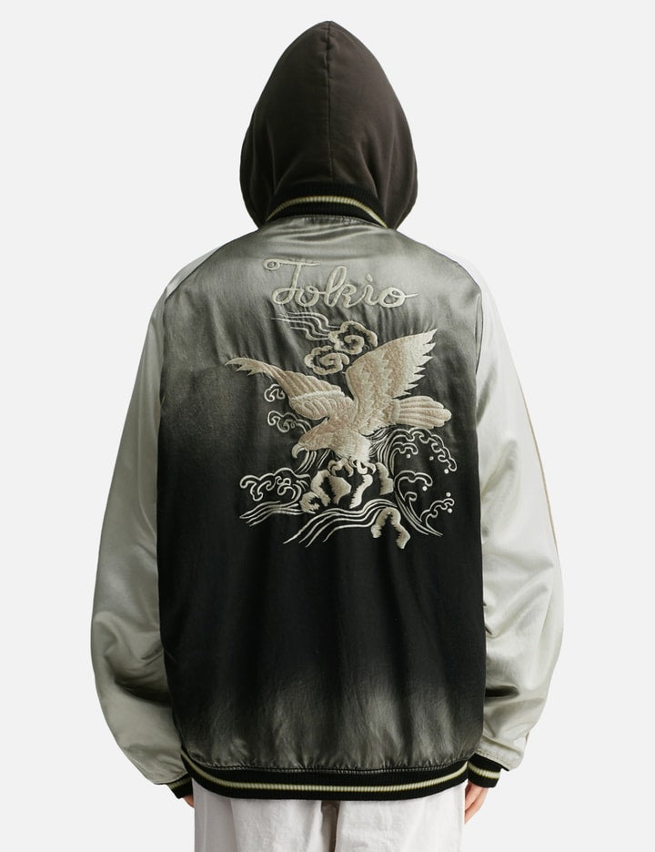 Reversible Hoodie Layered Souvenir Jacket