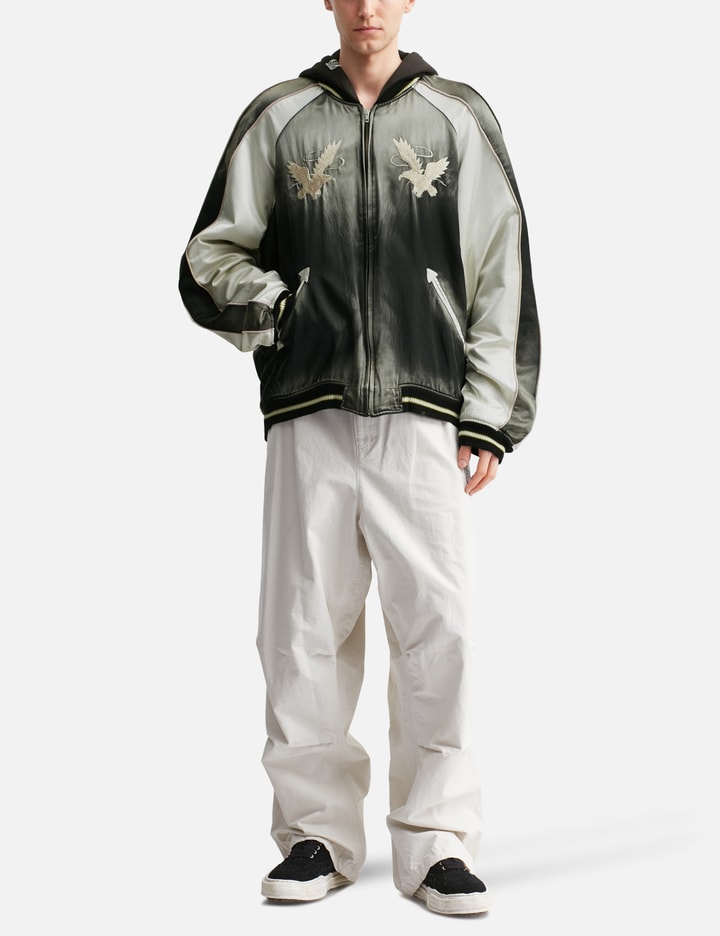 Reversible Hoodie Layered Souvenir Jacket