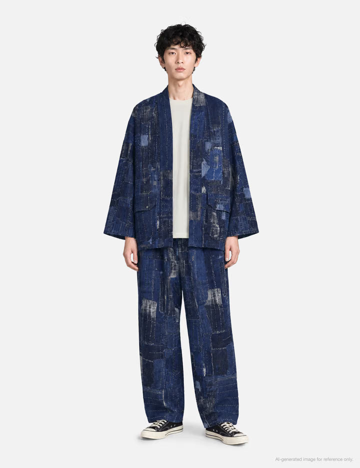 Boro Jacquard Haori Jacket Rinse