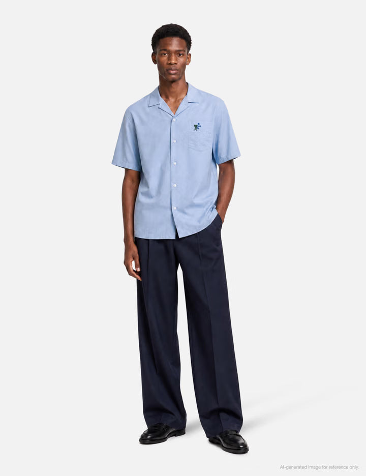 Boxy Cotton Short-Sleeve Shirt With Ami De Coeur Tulip