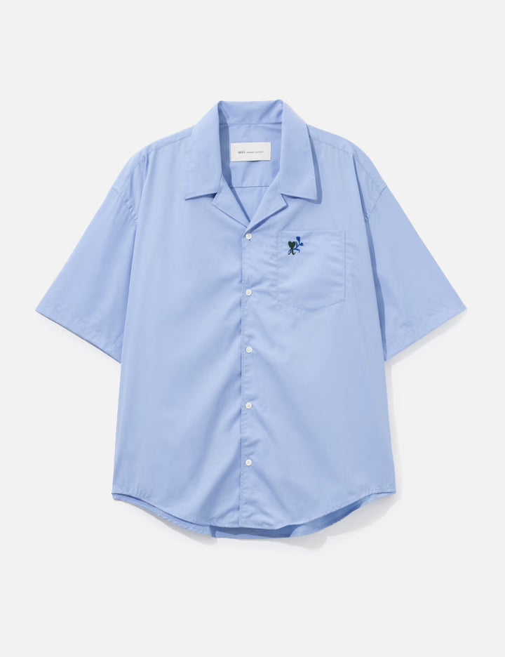 Boxy Cotton Short-Sleeve Shirt With Ami De Coeur Tulip