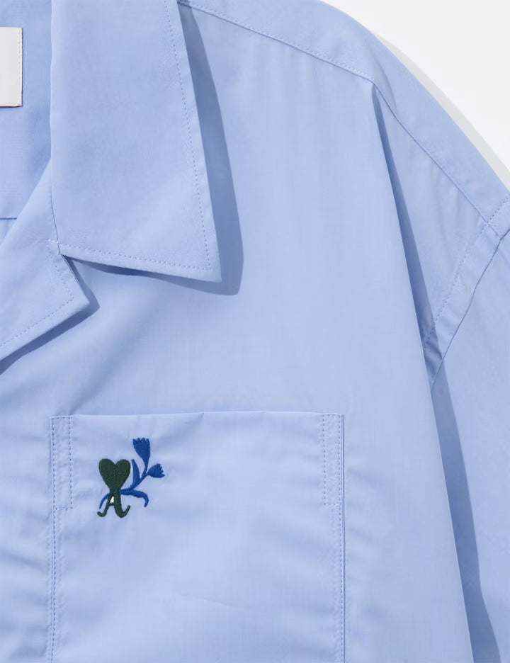 Boxy Cotton Short-Sleeve Shirt With Ami De Coeur Tulip