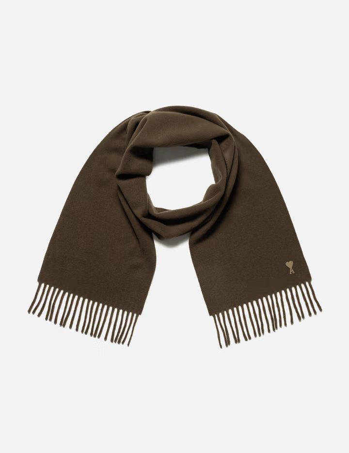 Brown Wool Scarf With Ami De Coeur Patch