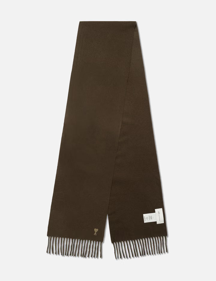 Brown Wool Scarf With Ami De Coeur Patch