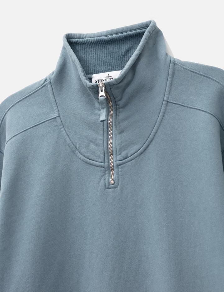 Brushed Organic Cotton Fleece Comfort-Fit Half-Zip Sweatshirt