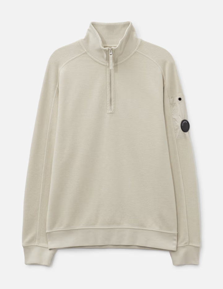 Brushed Emerized Diagonal Fleece Half Zip Lens Sweatshirt