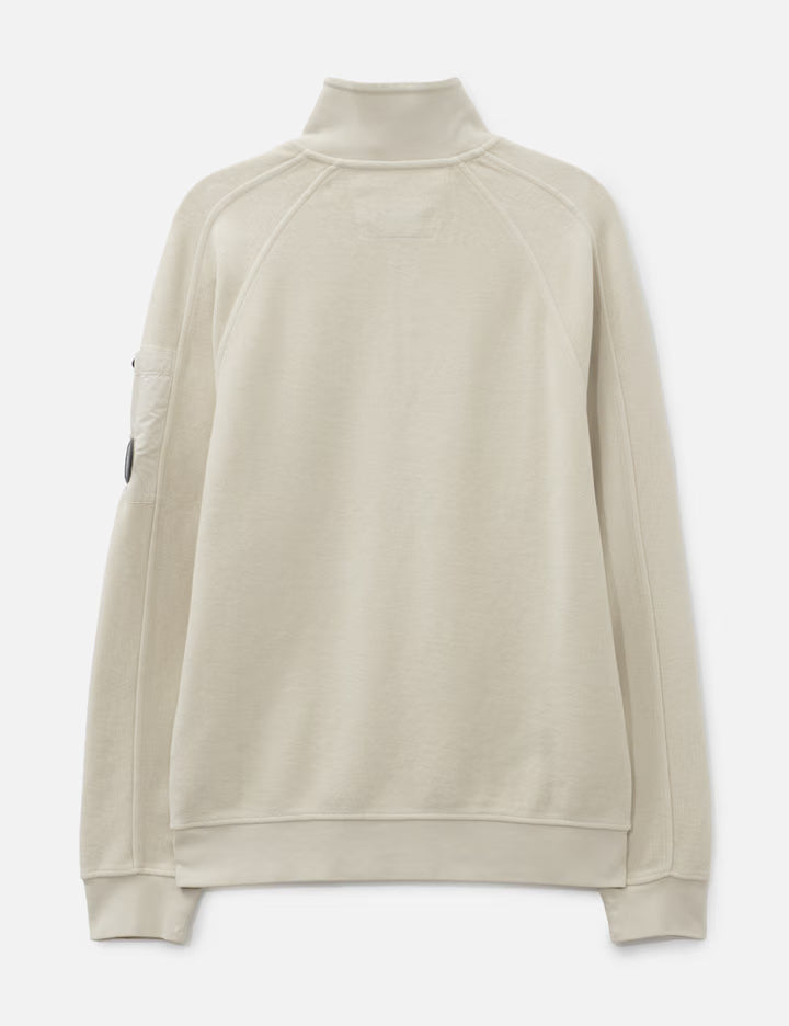 Brushed Emerized Diagonal Fleece Half Zip Lens Sweatshirt