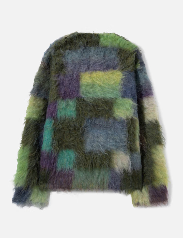 Brushed Jacquard Knit Cardigan