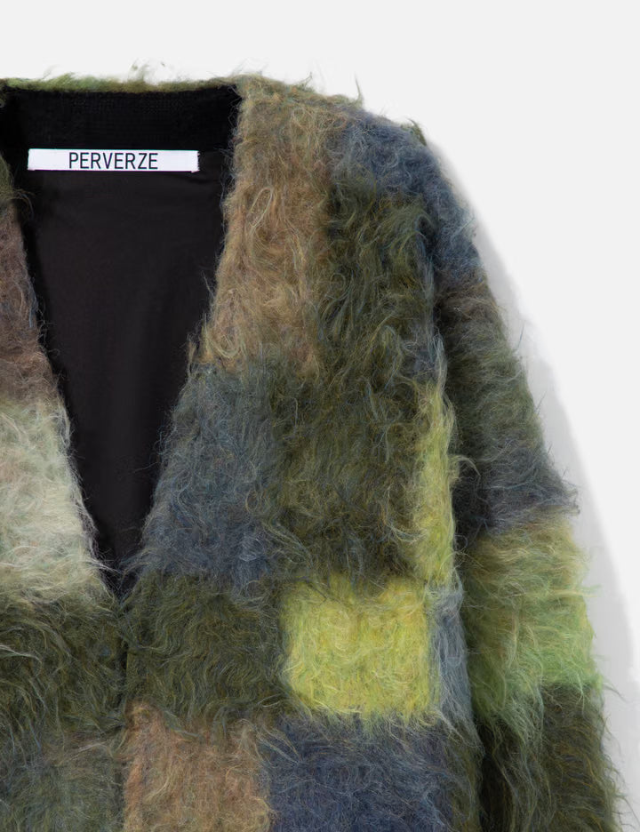 Brushed Jacquard Knit Cardigan