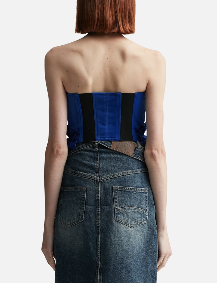 BLUE FRILL HEM BUSTIER