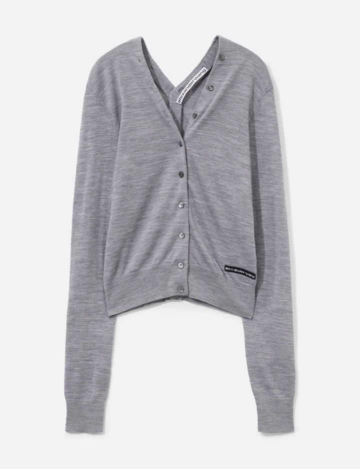 Button-Front Long Sleeve Cardigan
