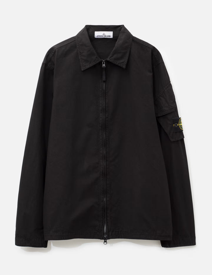 Canvas Weave Arm Pocket Zip-Up Shirt