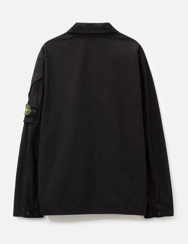 Canvas Weave Arm Pocket Zip-Up Shirt