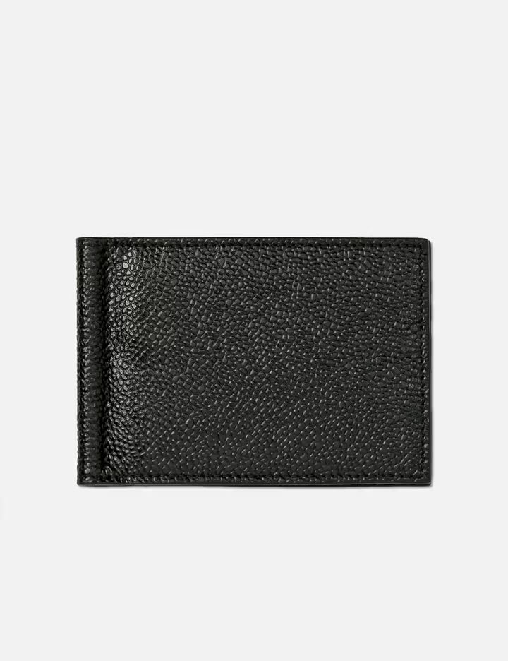 Money Clip Wallet In Black Pebble Grain
